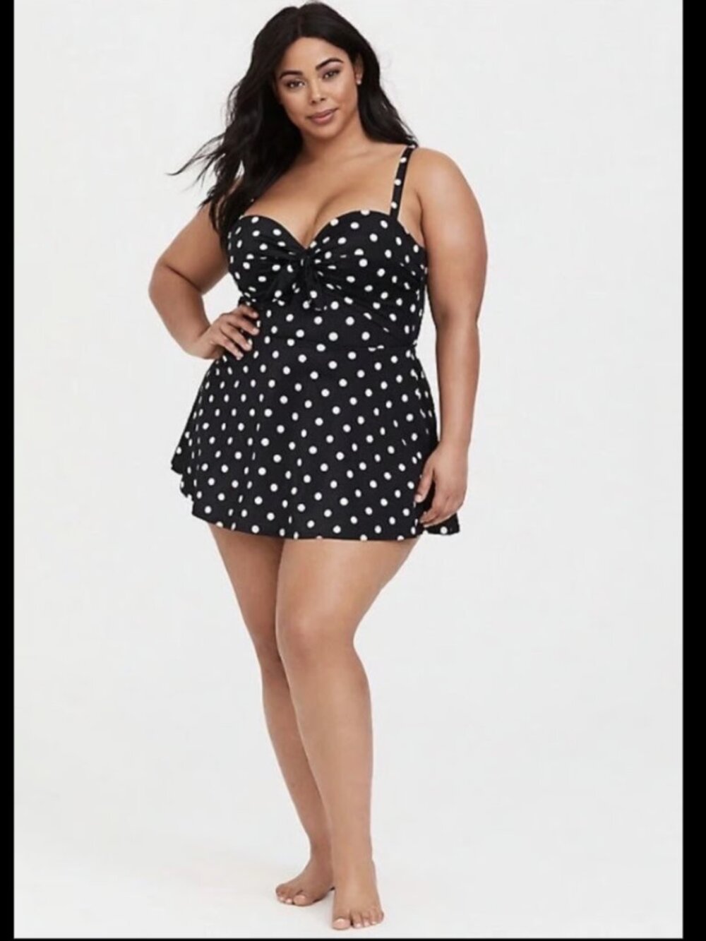 Torrid Polka Dot Underwire Swim Dress